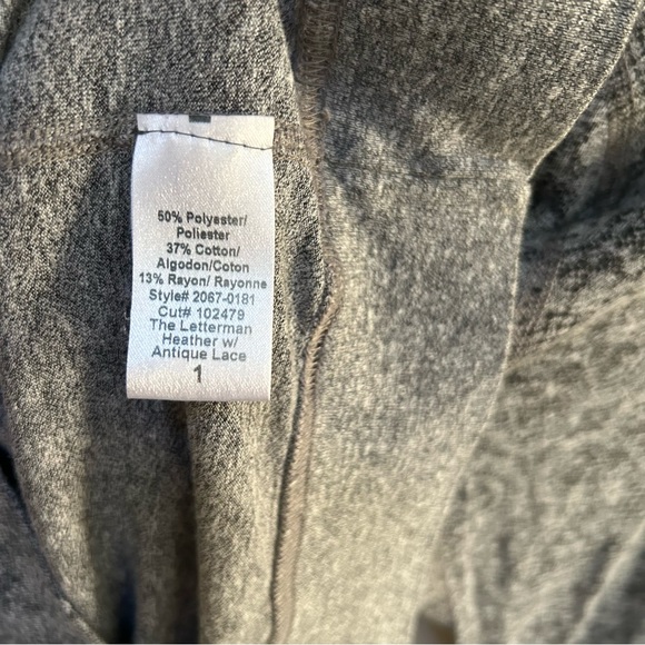 Current/Elliott~Letterman Heather Long Sleeve Antique Lace Print Small/size 1 - Picture 9 of 15